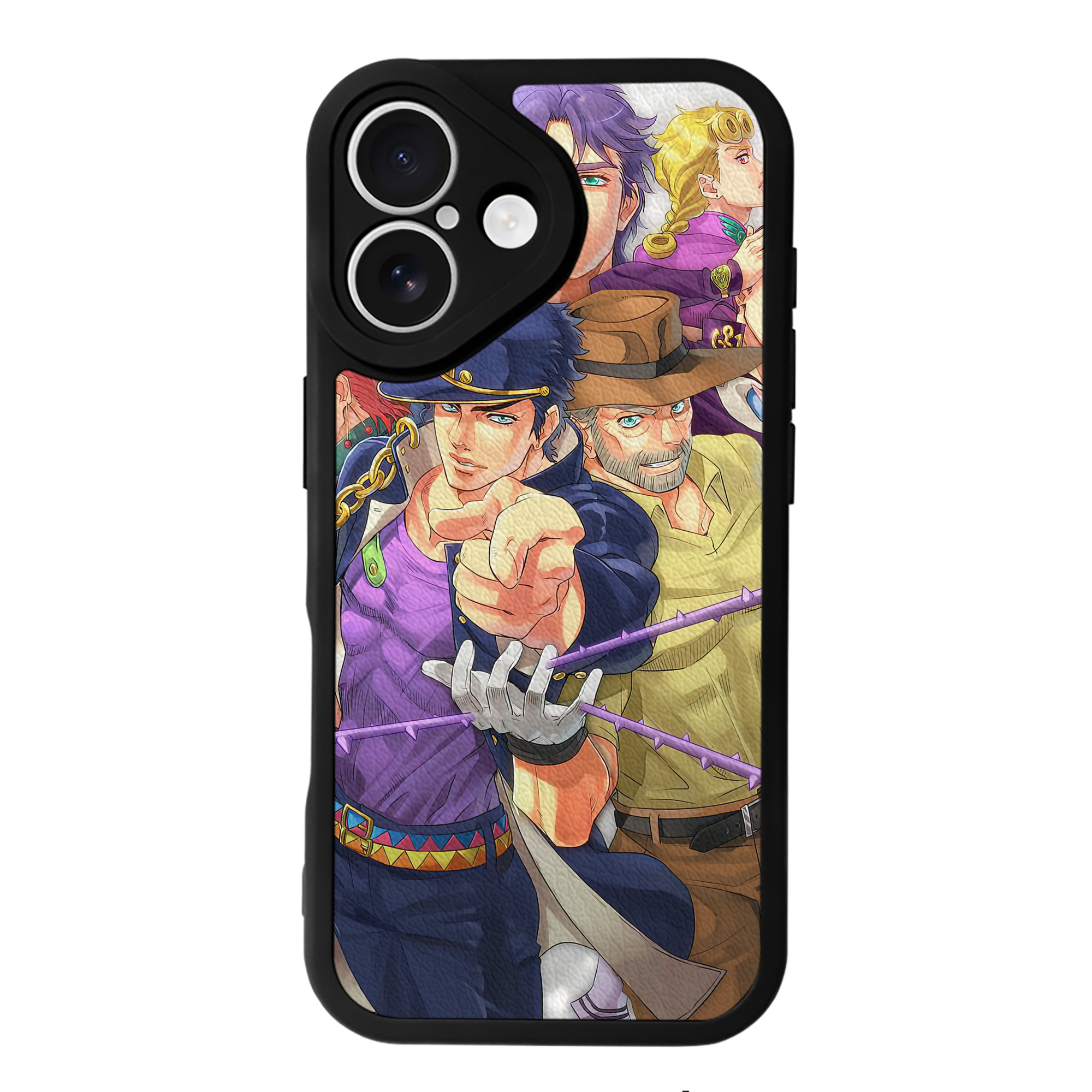 （画像用） ジョジョの奇妙な冒険 JoJo's Bizarre Adventure 【iPhone 16シリーズ対応】シリコンスマホケース（レザー調） 材質：シリコン